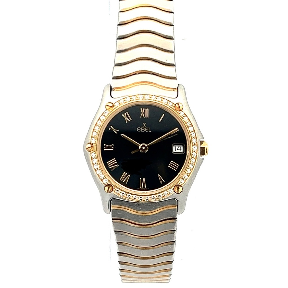 EBEL WAVE Quartz 27mm 2 Tone Factory Diamond Watch